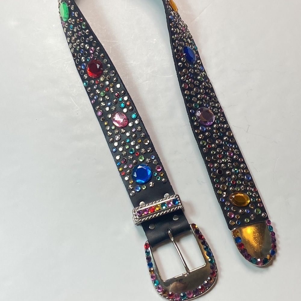 Cowboy C 1989 Alamo Design R Rhinestone  Unixes Belt One Size - Picture 3 of 16
